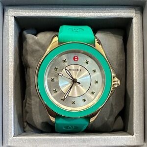 Michele Gold and Turquoise Watch